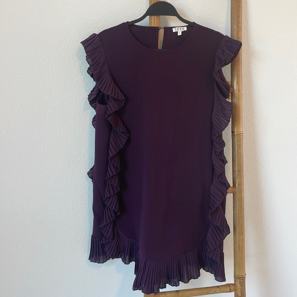 Purple Ruffle Cocktail Dress